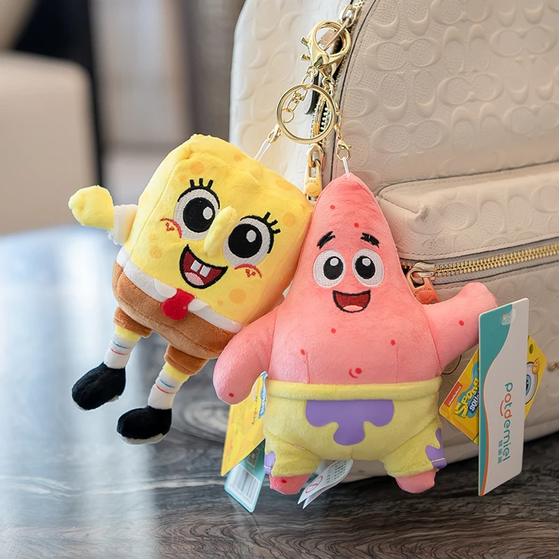 Anime Bob Esponja Squarepants Patrick Star Calamardo Eugene H. Krabs Gary juguete de peluche colgante llavero regalo de cumpleaños para chico