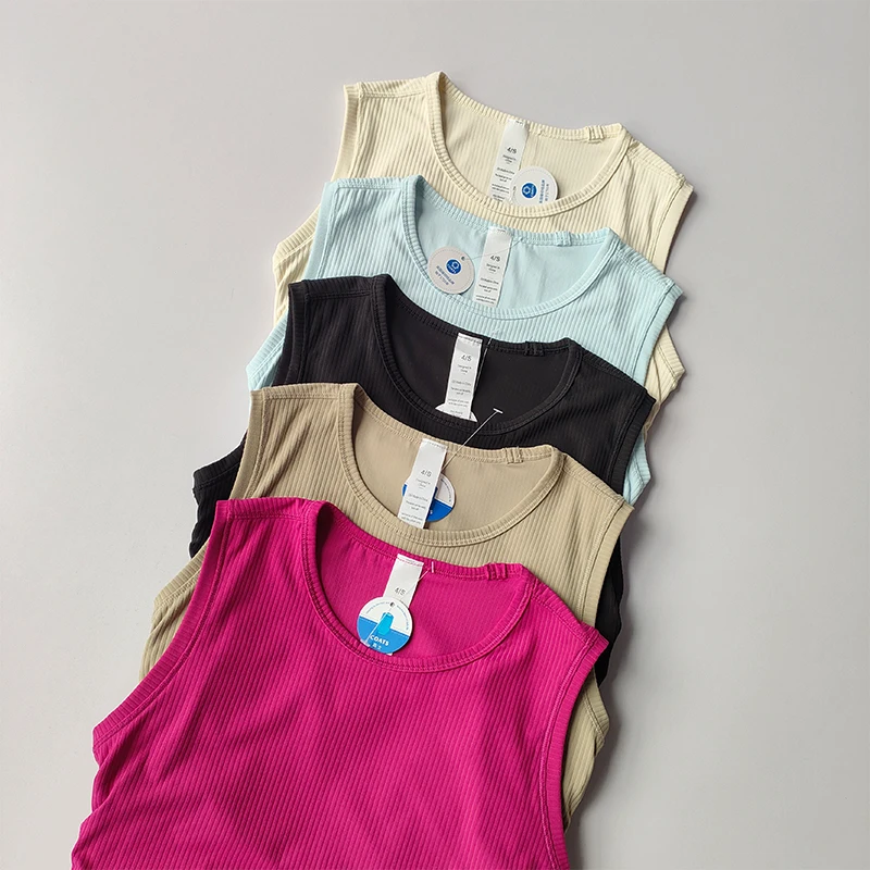 Verano desnudo Yoga Racerback mujer pliegue Slim Fit deportes correr y Fitness prendas de vestir Top corto sujetadores chaleco camisa ropa de secado rápido
