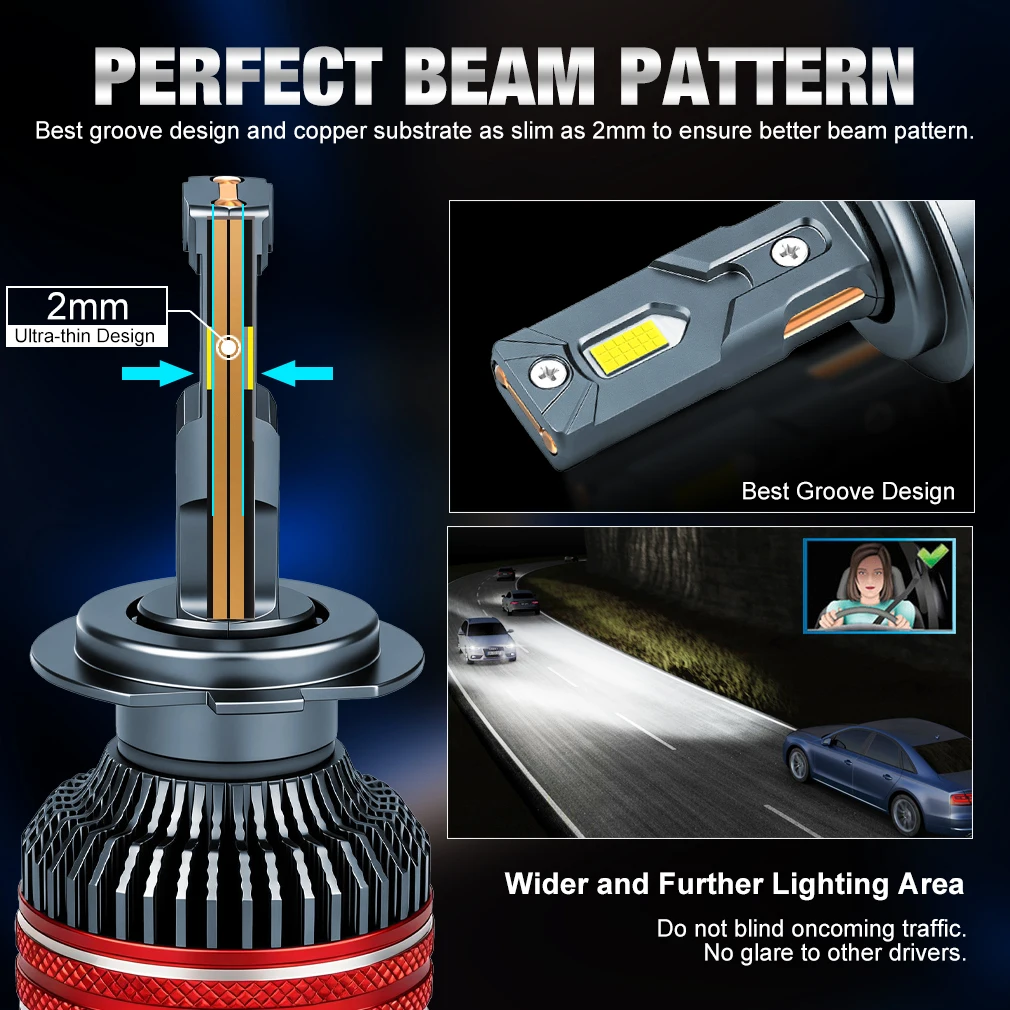 XSTORM faro de coche H1 H4 H7 LED H8 H11 9005 HB3 9006 HB4 9012 Hir2 bombilla Led Canbus luz Kit de automóvil H7 Turbo lámpara antiniebla de coche