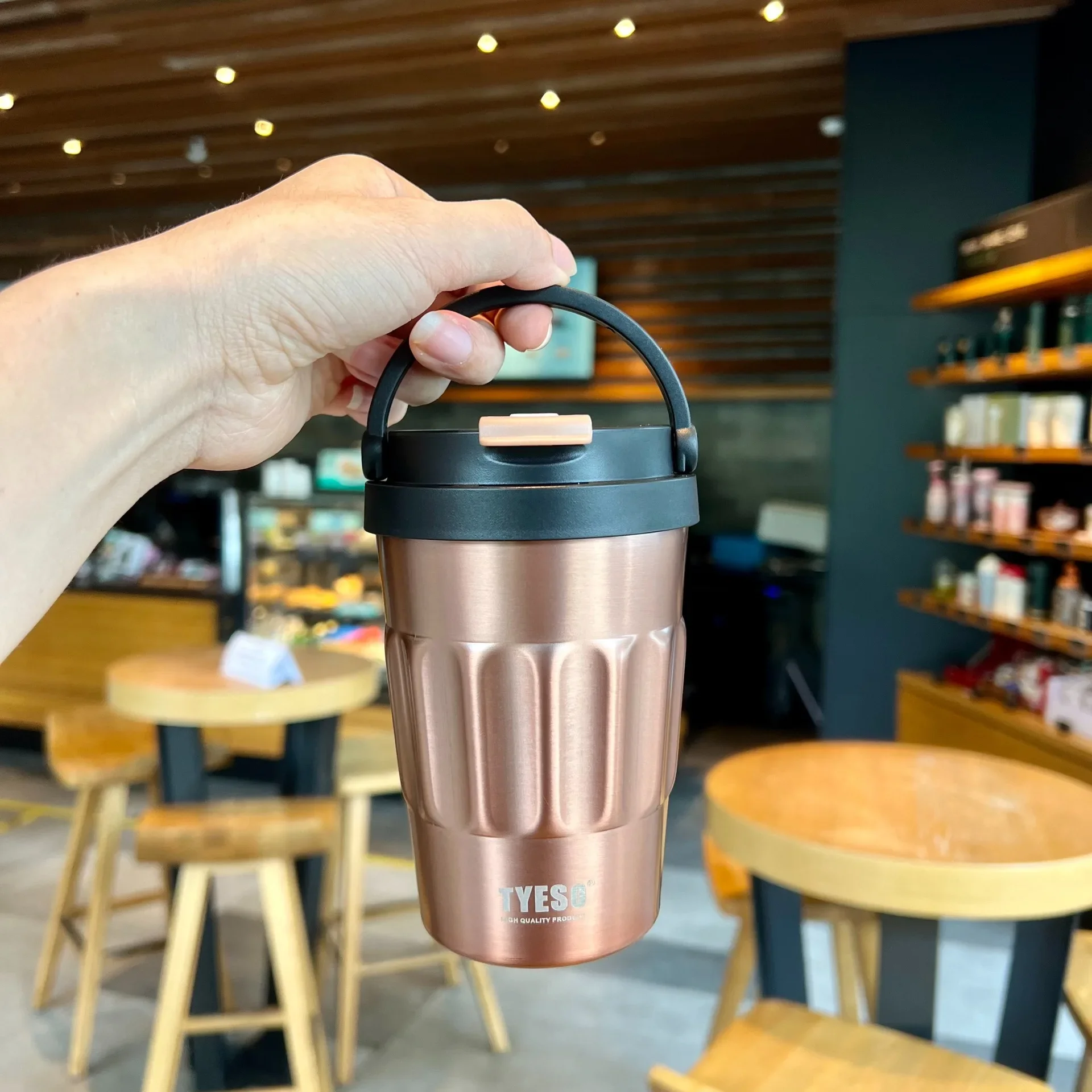 Frascos de vacío TYESO de 400ml/500ml, termos de acero inoxidable, botellas de agua, taza 304, vaso Original para coche, taza de café fría y caliente
