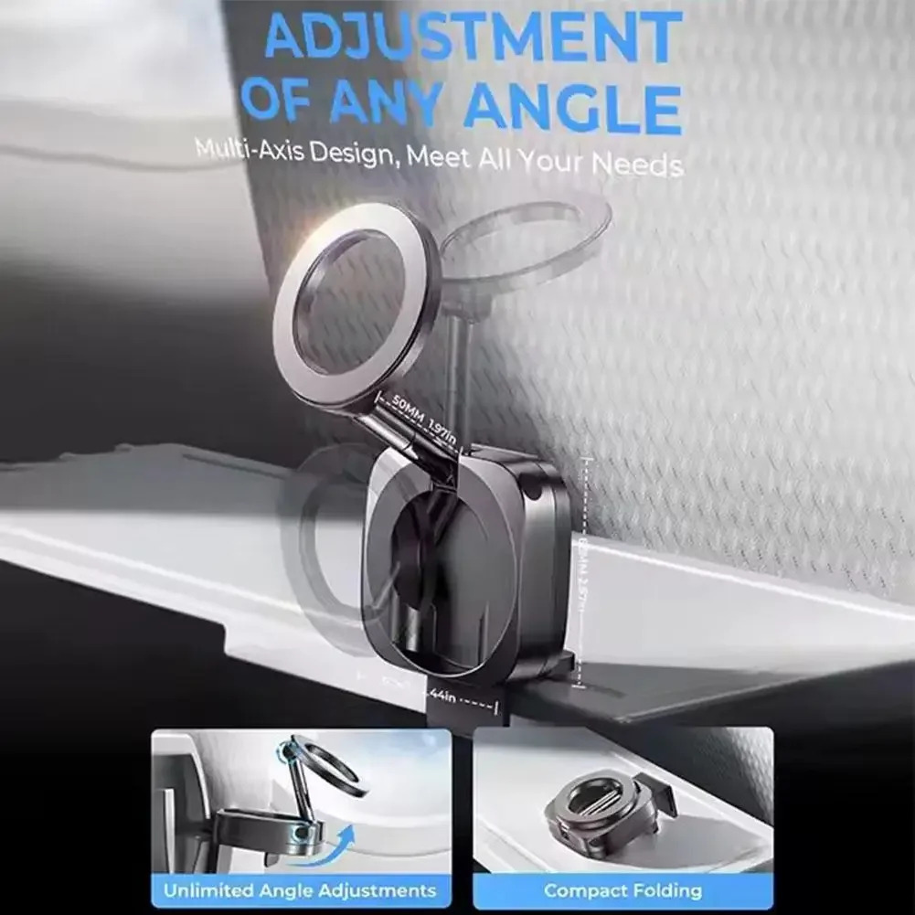 Soporte Magnético para Teléfono, Soporte de Viaje, 360 °   Soporte Giratorio para Teléfono en el Asiento Trasero, Ajustable, Compatible con Magsafe, iPhone y Xiaomi