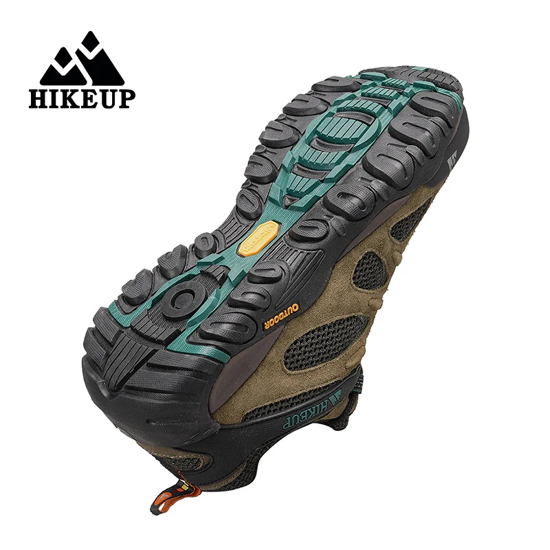 HIKEUP-zapatos de senderismo de cuero para hombre, calzado deportivo resistente al desgaste, con cordones, para escalada, Trekking y caza, novedad