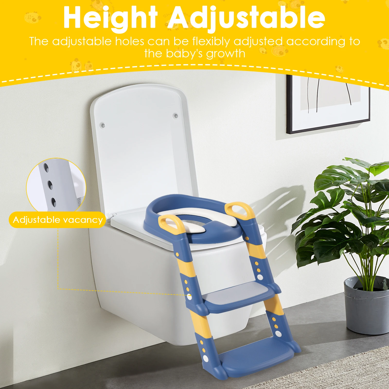 Inodoro plegable para niños recién actualizado, orinal de entrenamiento para niños, asiento para orinal, escalera, inodoro portátil para bebé, urinario, taburete con escalón