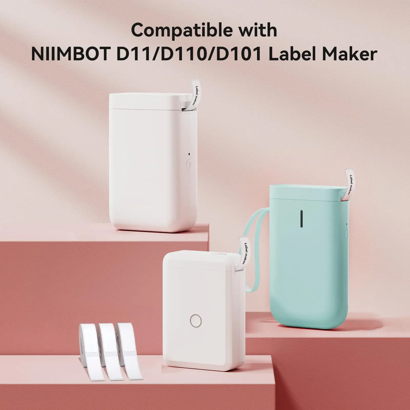 Papel para Impresora de Etiquetas Niimbot D110 D11, Etiqueta Adhesiva Transparente Resistente al Agua y al Aceite, Etiqueta de Color Puro, Papel Adhesivo Térmico