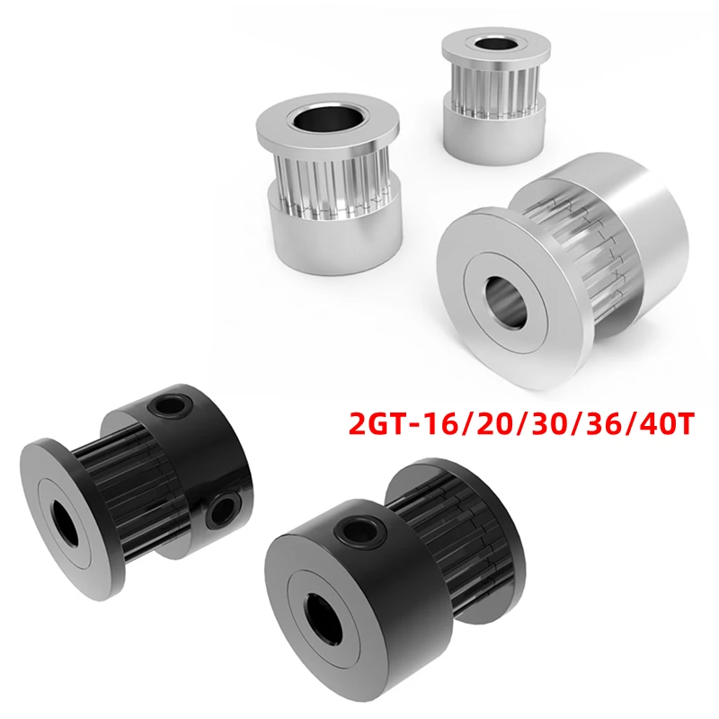 Rueda Sincronizadora 2GT de 16, 20, 30, 36, 40 Dientes, Polea de Sincronización 2GT con Diámetro Interior de 4/5/6/6.35/8 mm para Correa de Distribución GT2 de 6 mm de Ancho, Piezas para Impresora 3D y CNC