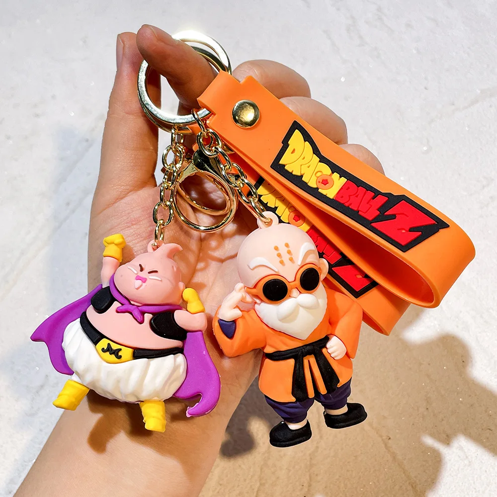 Llavero de Silicona de Dragon Ball, Figura Coleccionable del Rey Mono y el Sabio Tortuga para Fans