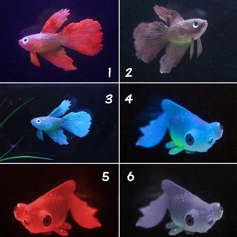 Decoración de acuario Artificial, efecto brillante, pez dorado, adorno para acuario, 1 ud.