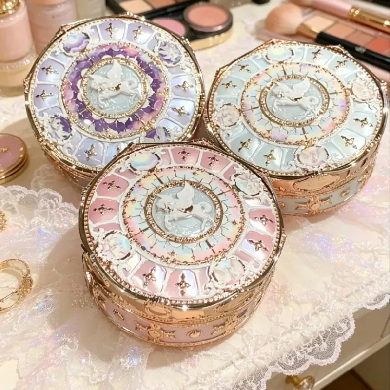 Flower Knows Swan Ballet Knight Unicorn Polvo Fijador Mate para Maquillaje, Control de Grasa, Textura Fina