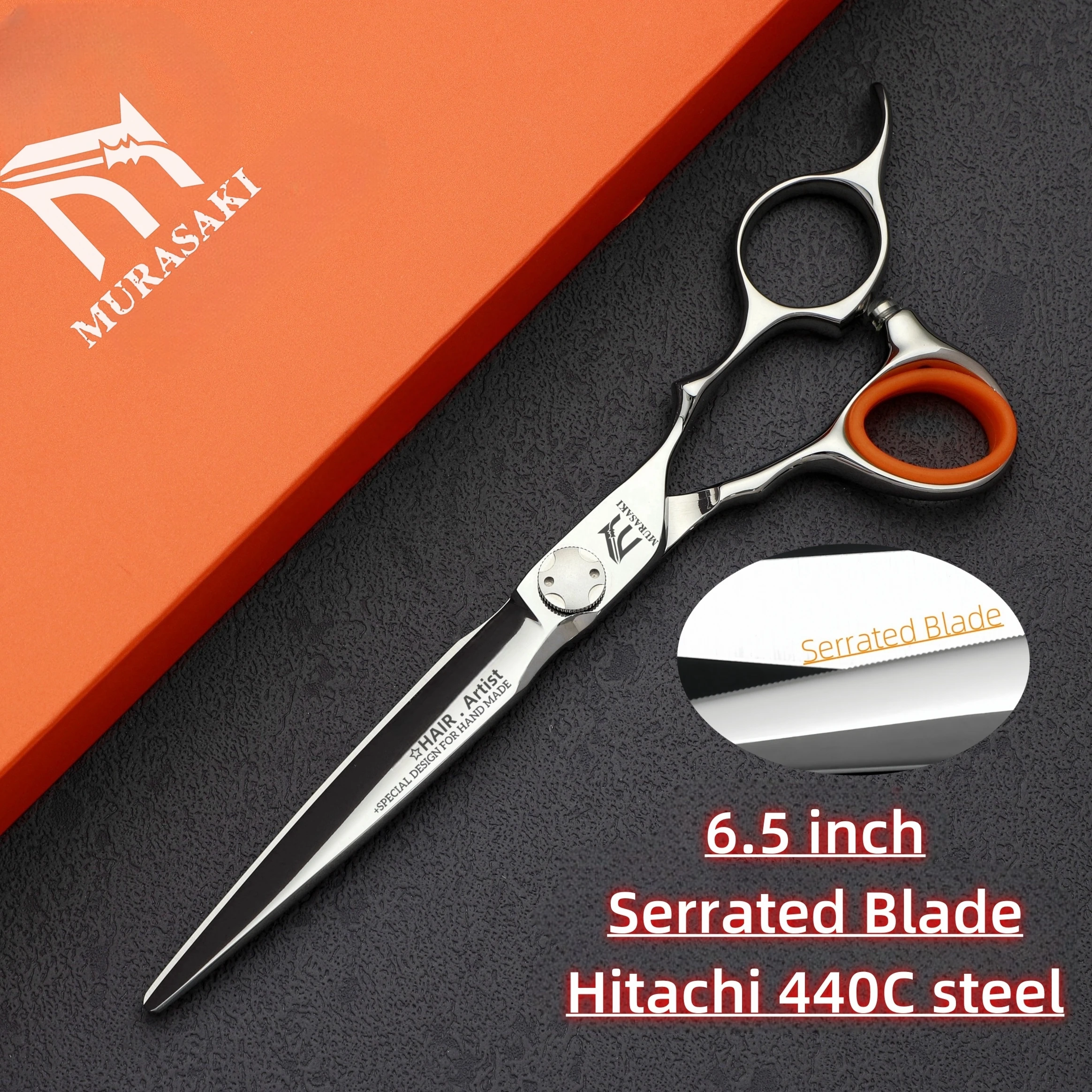 Tijeras de barbero profesionales, tijeras dentadas de 6,0-6,5-6,8 pulgadas, máquina para cortar el cabello de peluquería de alta calidad de acero Hitachi 440C