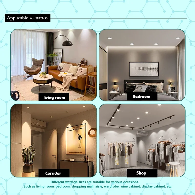 Luz descendente LED 5W 9W 12W 15W 18W cuerpo blanco luz de techo Led redonda DC 12V 24V AC 110V 220V dormitorio cocina iluminación LED interior
