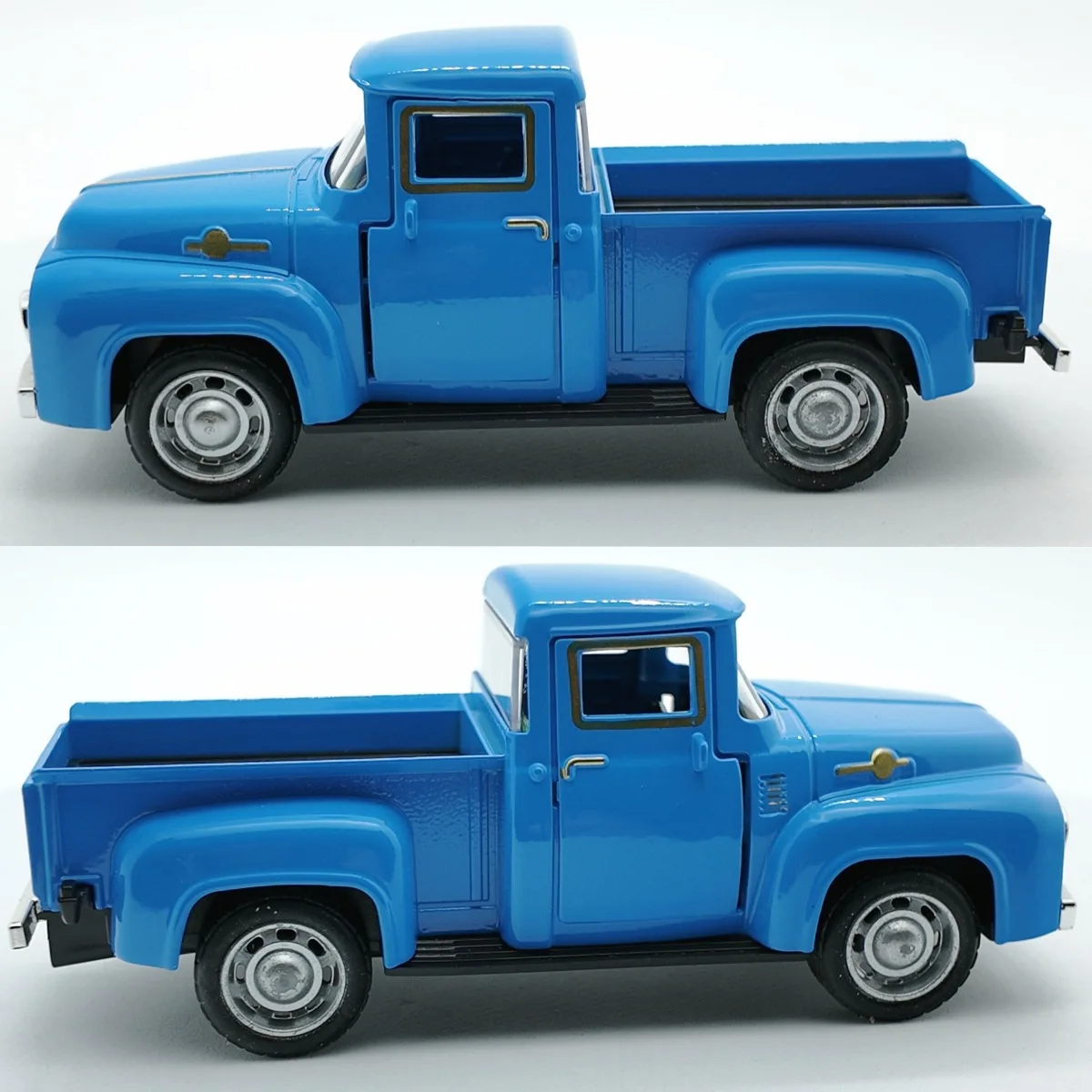Camioneta Clásica Vintage a Escala 1:43, Modelo de Juguete con Función de Retroceso, Diseño Realista con Detalles, Coleccionable con Puertas que se Abren