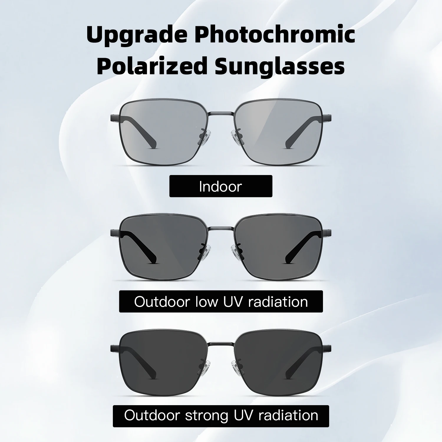 Gafas de sol polarizadas CAPONI para hombre, gafas de sol fotocromáticas de fibra de carbono para exteriores, gafas de sol para conducir con protección UV400, gafas de sol de diseñador de marca, color negro, BS24704