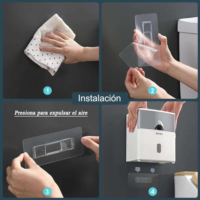 MENGNI soporte de papel higiénico de alta calidad, caja de almacenamiento de pañuelos impermeable, organizador de rollo de inodoro de montaje en pared, juegos de accesorios de baño