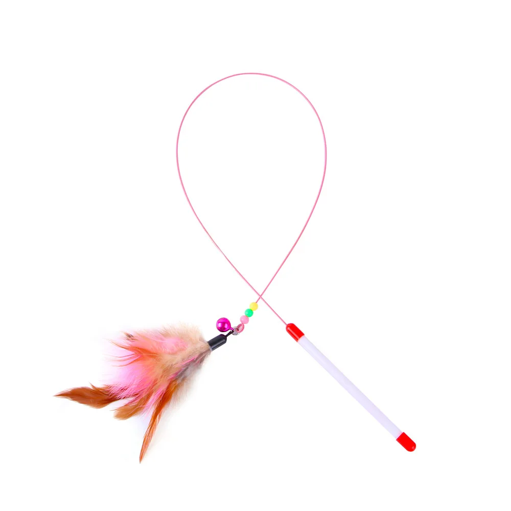 Palo de cosquillaje para gatos con plumas de alambre, productos para mascotas, juguetes interactivos para gatos, palo para gatos, juguete para gatitos, accesorios para mascotas