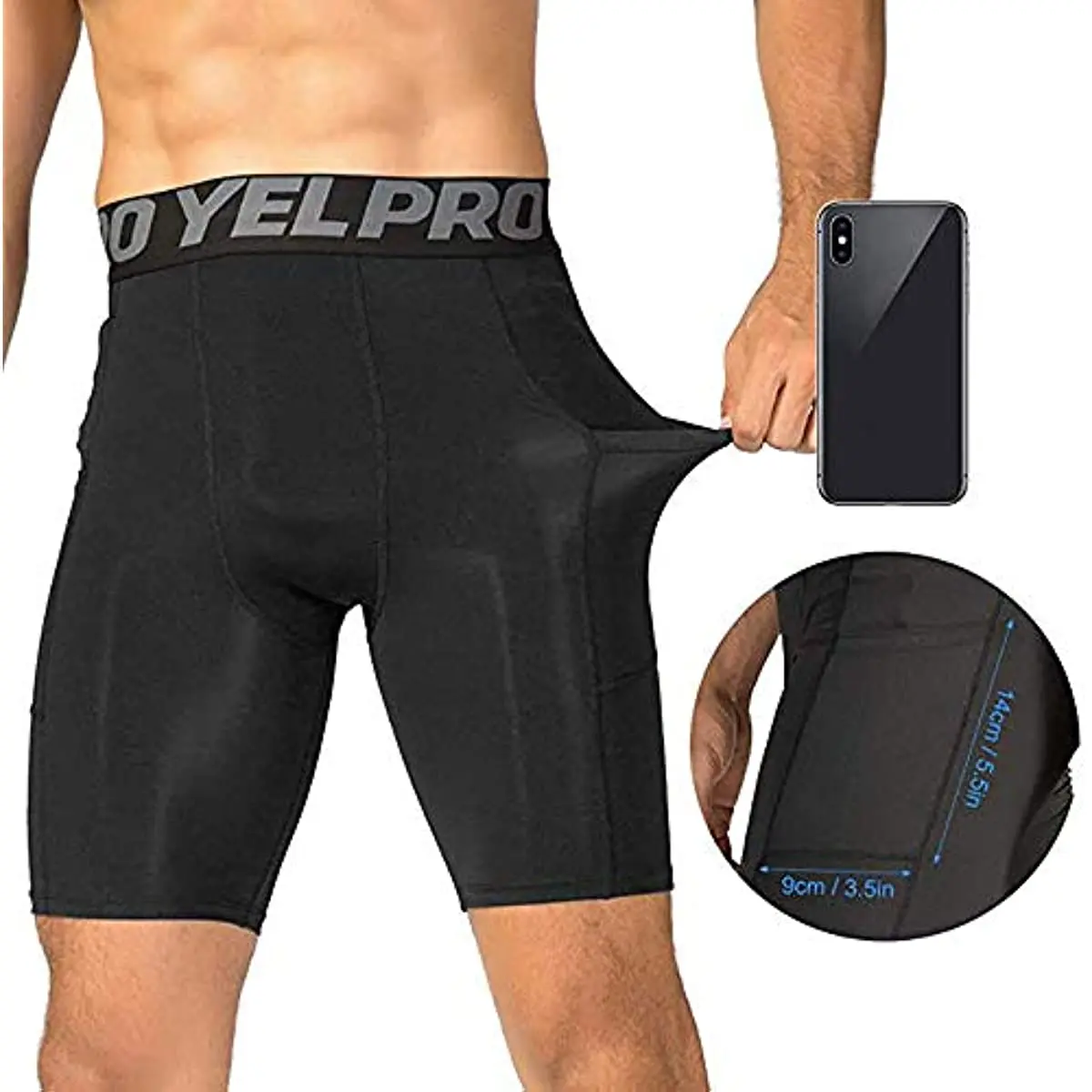 Pantalones cortos de compresión para hombre, pantalones deportivos de secado rápido para Fitness, entrenamiento para correr, pantalones cortos de baloncesto para maratón, pantalones cortos elásticos para entrenamiento de gimnasia