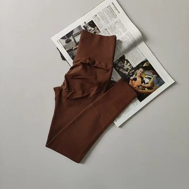 Pantalones deportivos sin costuras para Yoga, mallas deportivas de cintura alta, transparentes, para Yoga, gimnasio, correr, pantalones de secado rápido, pantalones con fruncido en la parte de atrás