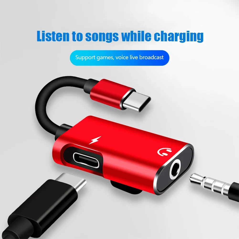 Adaptador de Tipo C a Conector de 3.5mm para Xiaomi Huawei, Divisor de Audio para Teléfono con Señal Analógica, Cargador de Auriculares USB-C, No Compatible con iPhone Samsung