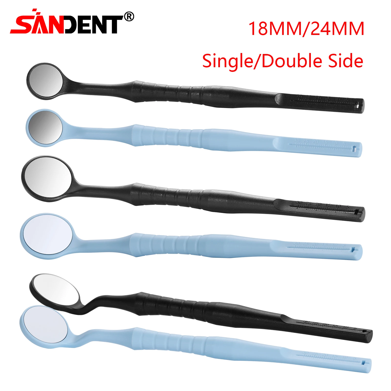 Espejos Dentales Antiempañamiento de Una o Dos Caras con Mango, 18/24mm, Autoclavables, Reemplazo de 12 Espejos Ultra Claros