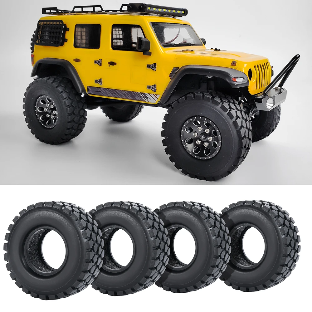 AXSPEED 4 Uds neumáticos de goma de 1,0 "neumáticos de rueda de terreno de barro 50/54/58/62/64/65mm para 1/18 1/24 Axial SCX24 TRX4M RC Micro Crawler Car