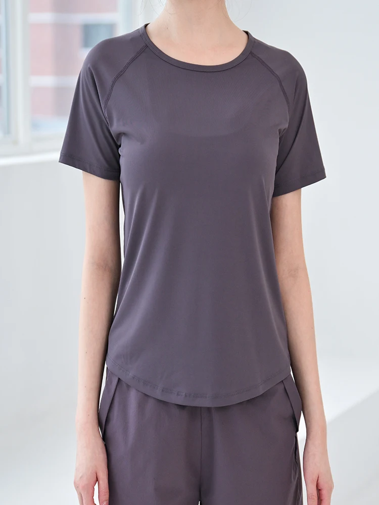 Camiseta de Yoga Transpirable y Delgada para Mujer - Camiseta Deportiva de Manga Corta de Secado Rápido para Pilates, Entrenamiento, Correr por la Mañana