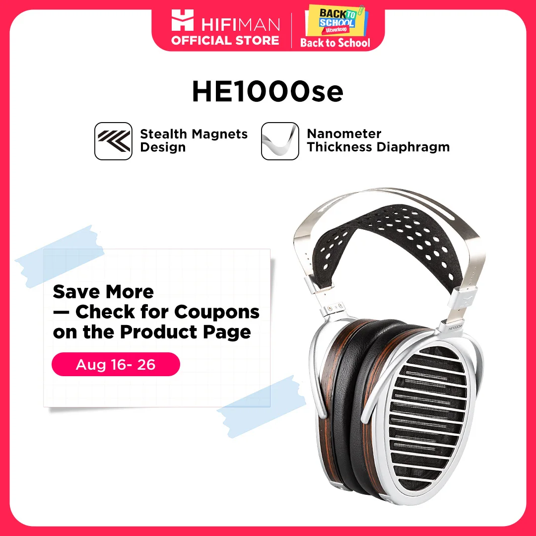 Auriculares de audiófilo HIFIMAN HE1000se de tamaño completo, supraaurales, de diseño abierto, con imanes planares magnéticos ocultos para el hogar y el estudio