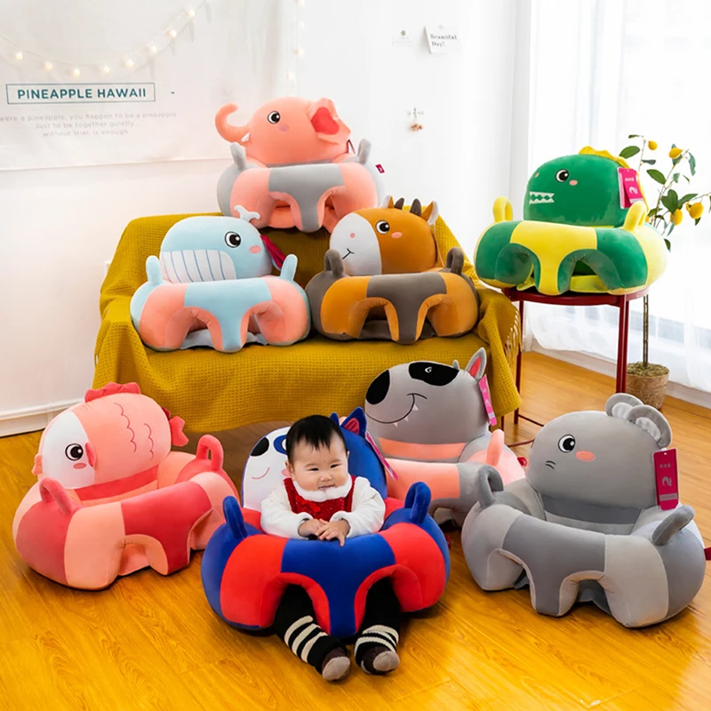 Asiento de apoyo para bebé, cojín de silla suave para sentarse, almohada de felpa, cojín de sofá de Animal de juguete bonito, regalos para niños y bebés, 1 piezas