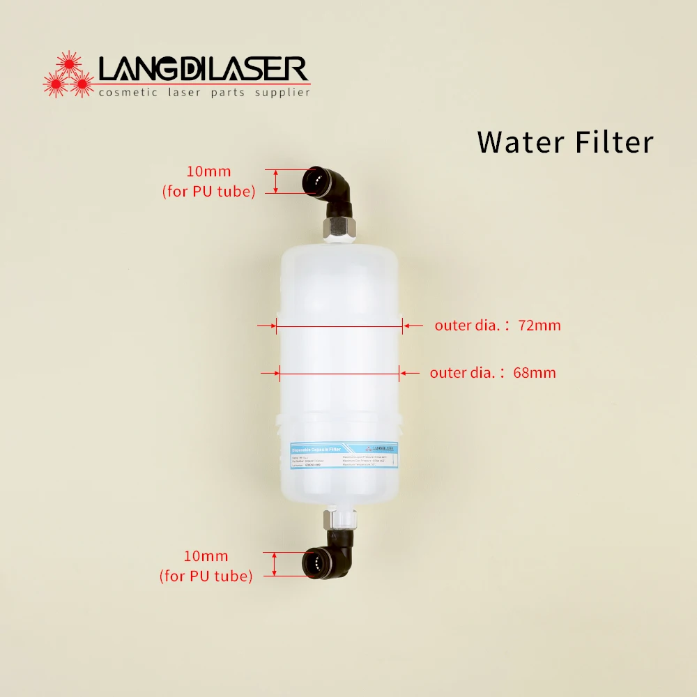 Filtro de agua en cápsula desechable para láser de diodo, láser IPL y láser médico / con algodón PP en su interior / finura del filtro: 10 μm.