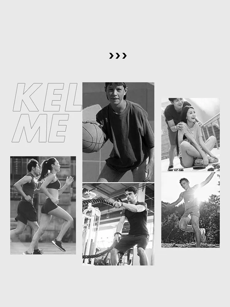 KELME-Camiseta para hombre, mallas deportivas para correr, entrenamiento, ejercicio, cuello redondo, seda helada, transpirable, Fitness, camisas de secado rápido 8151TX1002