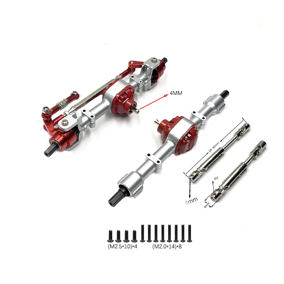 Eje Delantero y Trasero de Metal para MN78 MN82 con Eje de Transmisión de 3mm a 4mm, CVD1/12, Piezas de Mejora y Accesorios para Coche RC