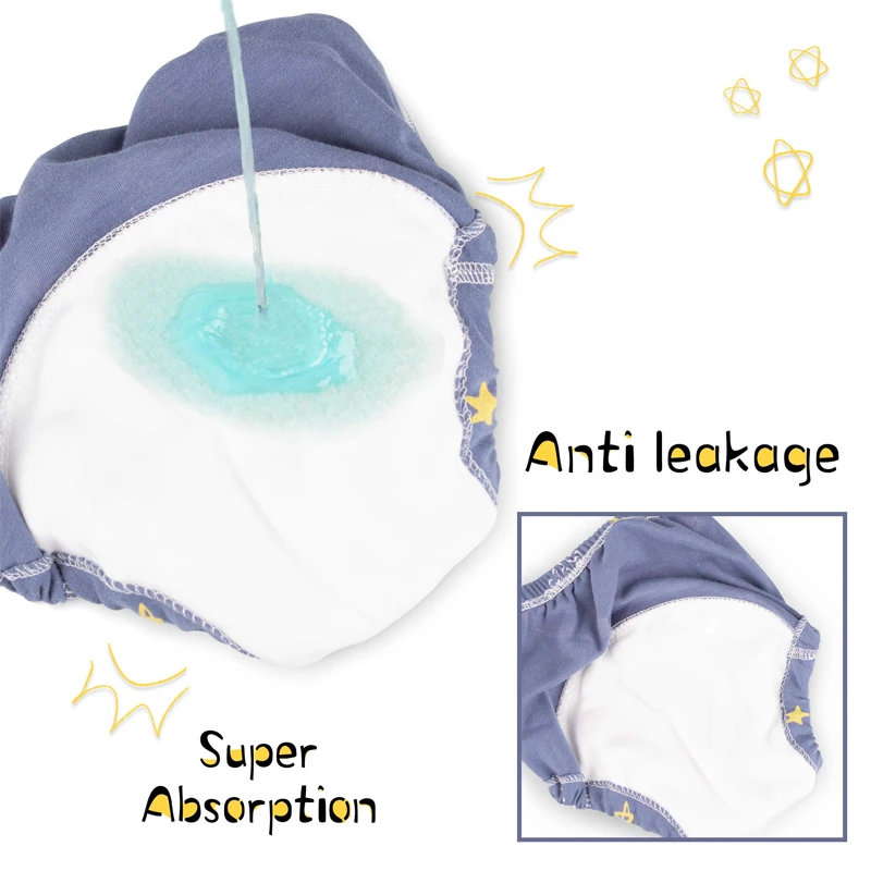 Pantalones de entrenamiento para ir al baño reutilizables para bebés, pañales de tela ecológicos de algodón para niños pequeños, bragas impermeables lavables, ropa interior para niños y niñas
