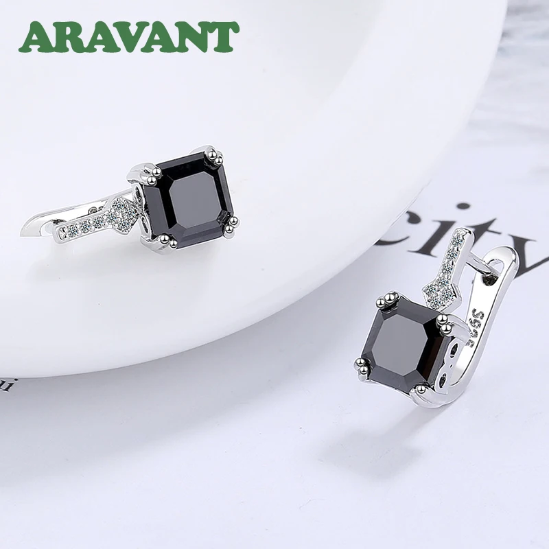 Aravant-pendientes de gota de circonita cuadrada para mujer, de Plata de Ley 925, joyería de moda