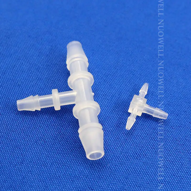 5 ~ 100 Uds 4mm tipo T reductor en T conector de plástico PP adaptador de Pagoda desviador de agua accesorios de tubería de riego manguera junta de acuario