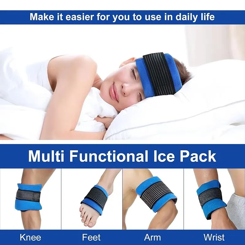 Compresa de gel reutilizable, compresa fría suave, compresa fría y caliente ajustable para codo, pie, rodilla, muñeca, pierna, cuello, cuidado de la salud
