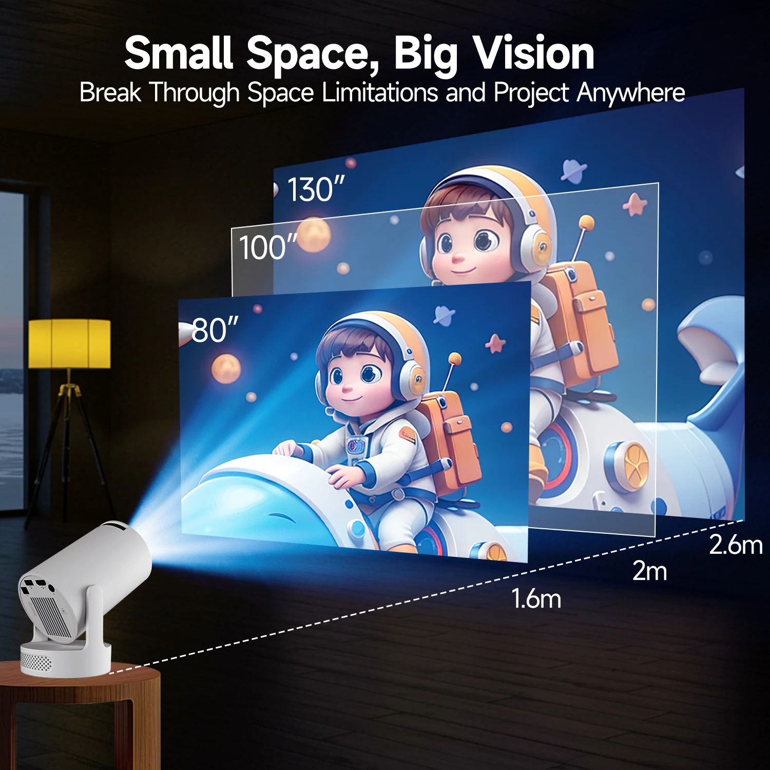 Proyector Magcubic HY300 PRO + 8K Android 14 Dual Wifi6 Allwinner H726 BT5.4 1080P 1280*720P Proyector de cine en casa para exteriores