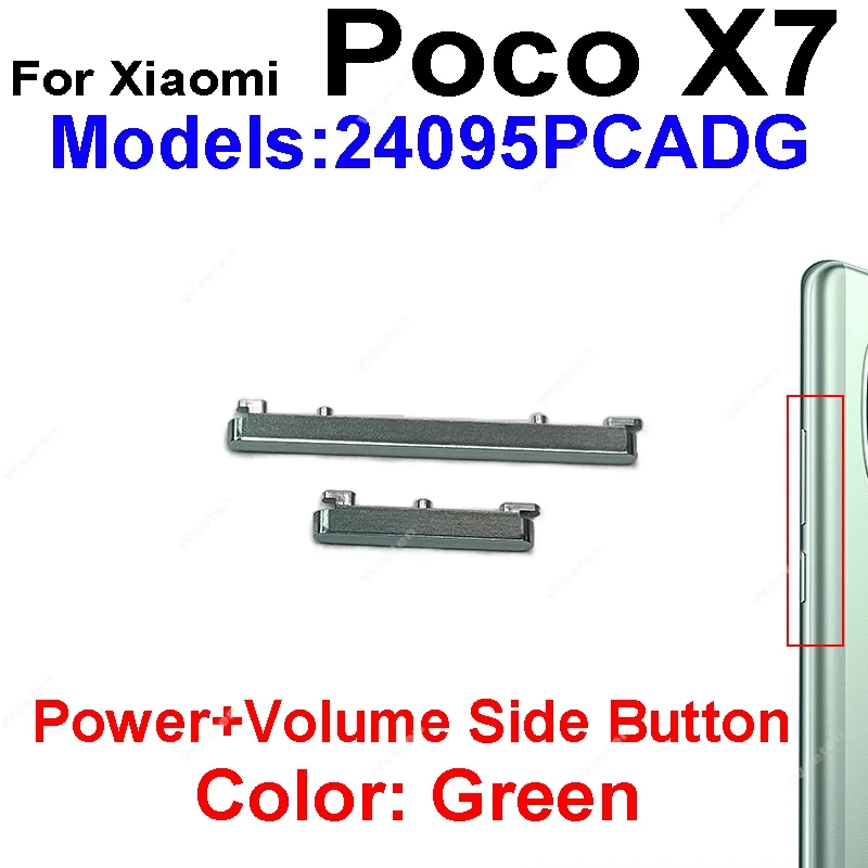 Cable flexible de botón lateral de encendido/apagado y volumen para Xiaomi Poco X7, Poco X7 Pro, F7 Pro - Piezas de reparación