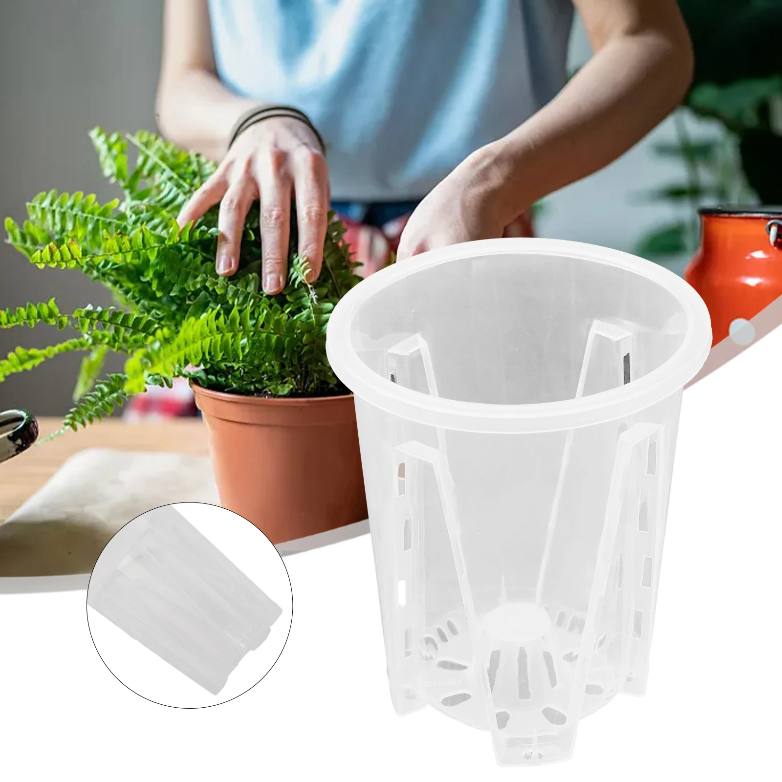 Macetas de orquídeas de plástico transparente con Control de raíces, maceta transparente con agujeros para plantar orquídeas Phalaenopsis Cattleya con estómata