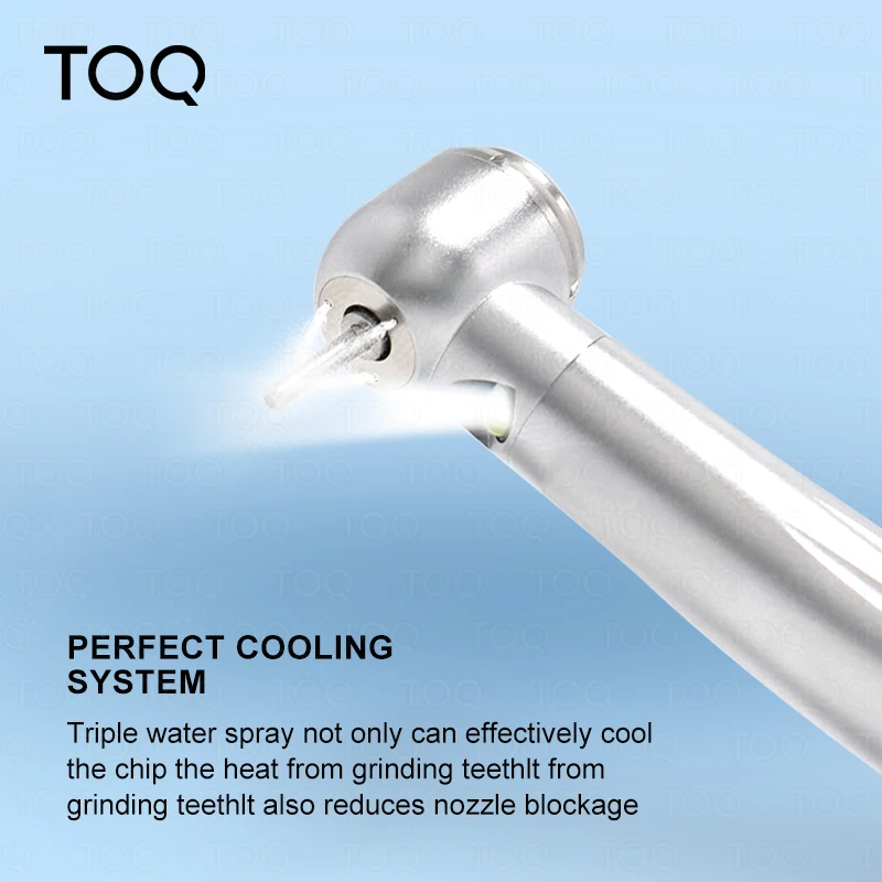Pieza de mano LED de alta velocidad con luz, 2 orificios, 4 orificios, pulverizador de agua, rodamiento de cerámica dental, rotor de turbina