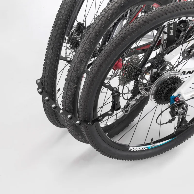 Candado de bicicleta ROCKBROS con llaves candado de bicicleta de alta seguridad antirrobo candado de cadena de ciclismo portátil con accesorios de soporte de montaje