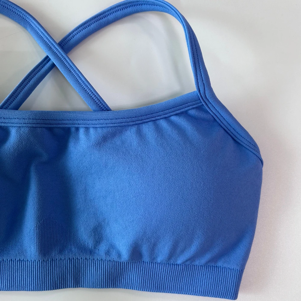 Sujetador deportivo para mujer, correa de hombro extraíble, sujetador de Yoga sin espalda, sujetador acolchado, Top Sexy con espalda cruzada, Top corto de gimnasia, ropa interior de Fitness