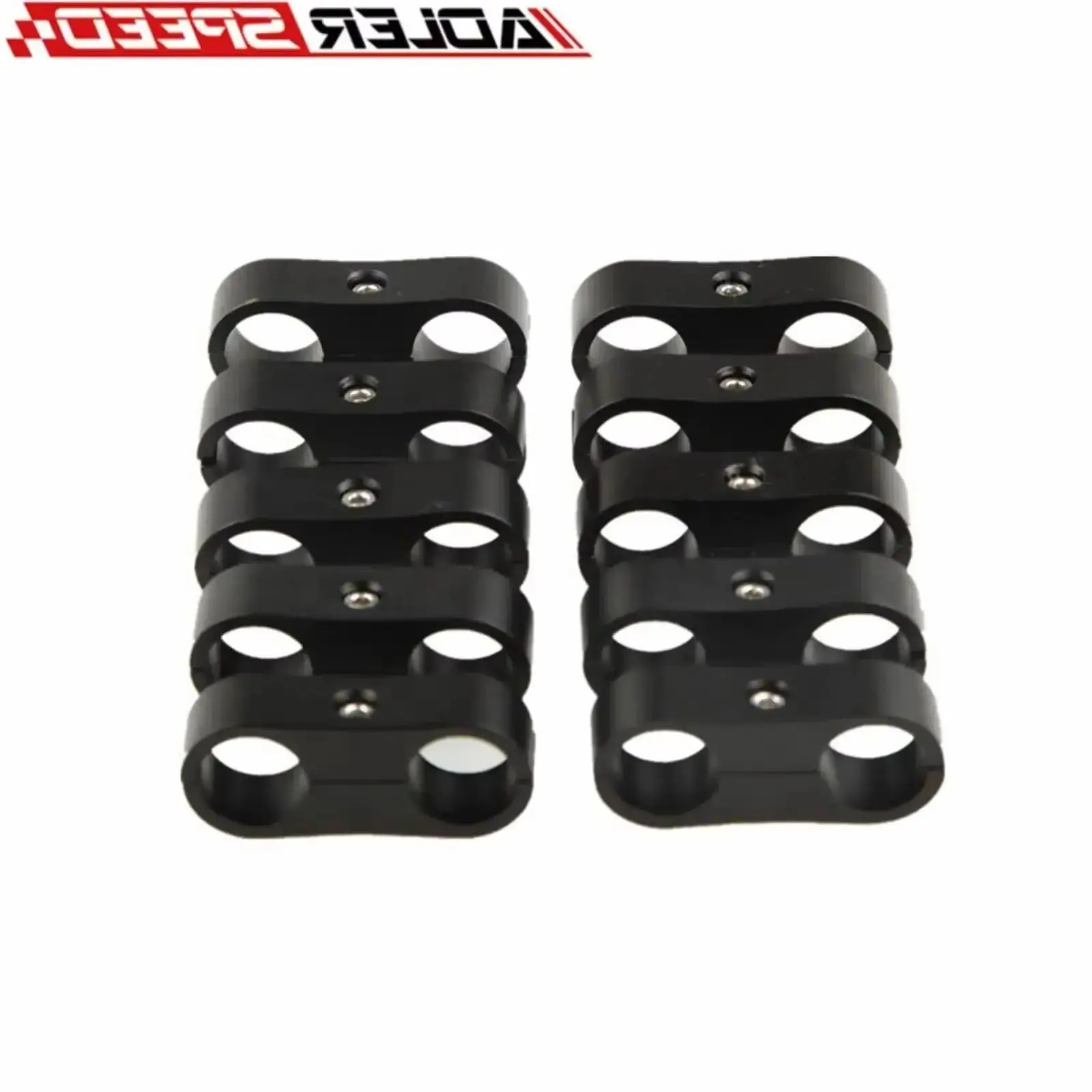 10 Uds Universal 3AN 6AN 8AN 10AN 12AN 14AN Billet aceite combustible manguera de agua tubo seprator abrazadera divisoria Kit separador de línea de aluminio