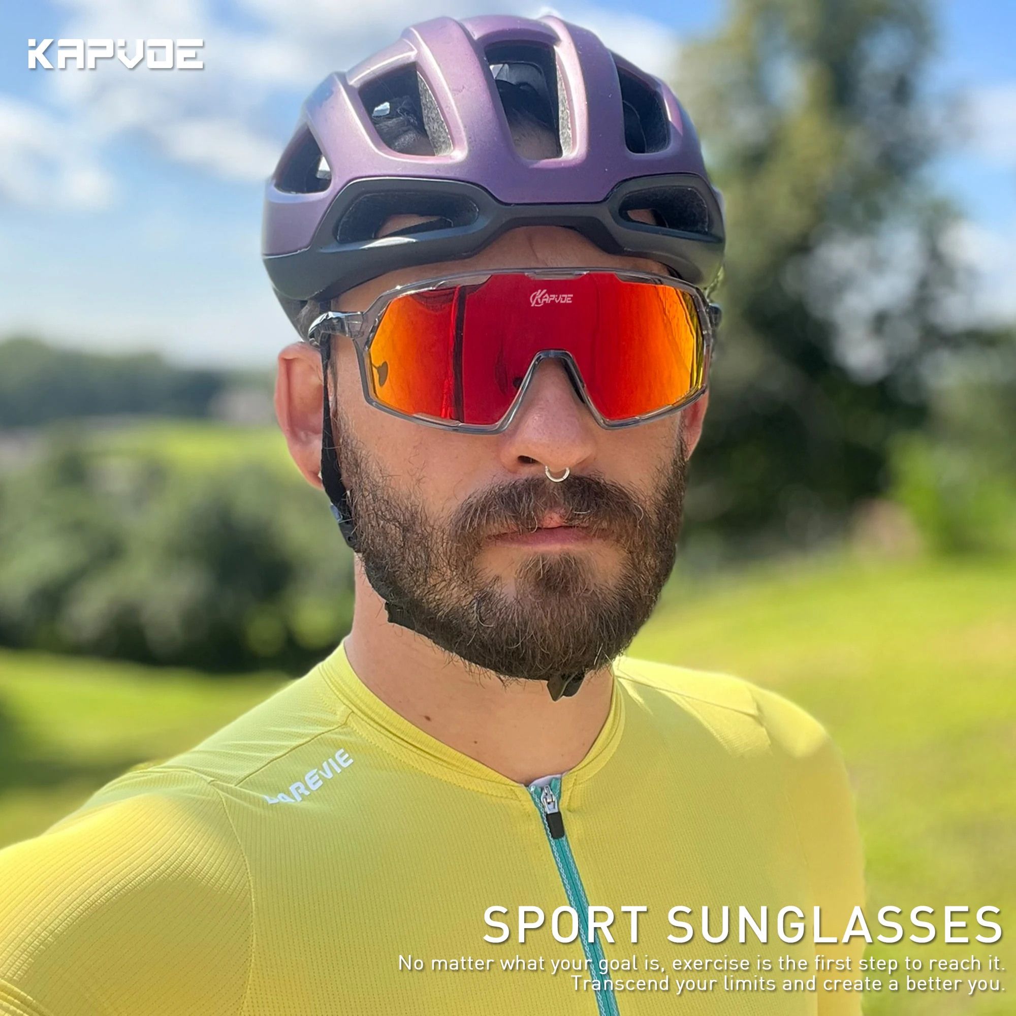 Kapvoe Nuevas Gafas de Sol para Hombre, Gafas Deportivas UV400 para Ciclismo, Gafas para Bicicleta de Montaña MTB, Gafas para Mujer, Gafas para Patinaje de Velocidad en Carretera