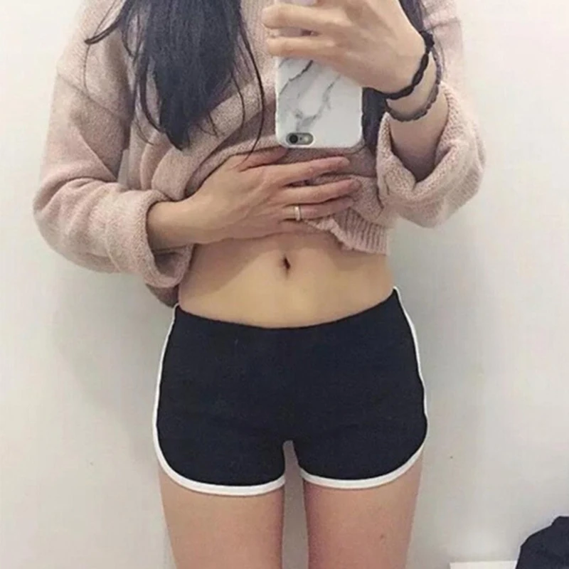 Nuevos pantalones cortos deportivos de moda para mujer, pantalones cortos informales para el hogar, Color sólido, Yoga, Fitness, correr, pantalones de playa, pantalones de chándal de Color caramelo