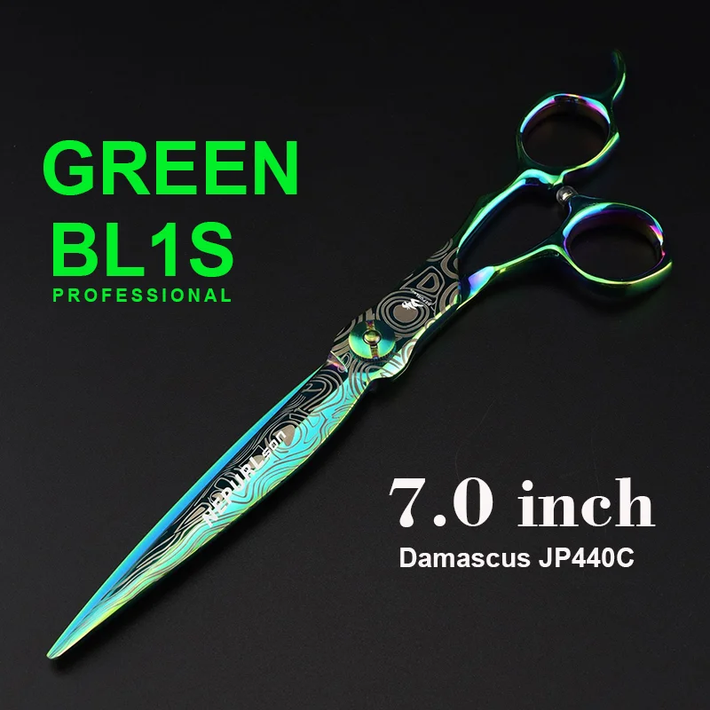 Profesional verde JP440c acero 7 ''patrón Damasco tijeras de pelo corte de pelo adelgazamiento tijeras de corte de peluquero tijeras de peluquería