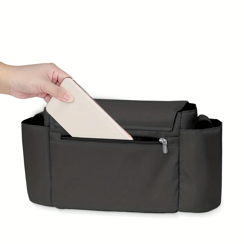 Bolsa Colgante para Cochecito de Bebé, Bolsa de Almacenamiento de Gran Capacidad, Bolsa de Hombro, Bolsa para Madre y Bebé, Bolsa para Pañales