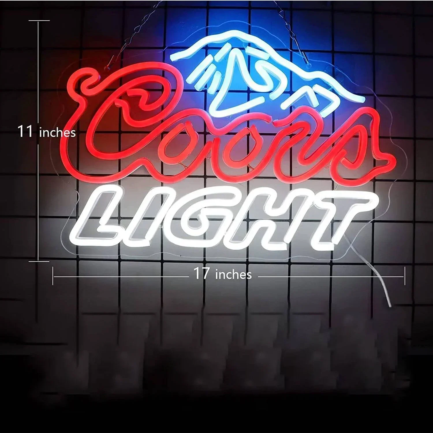 Coors-letrero de neón de cerveza ligera con diseño de logotipo de montaña para el hogar, Bar, hombre, cueva, decoración de pared de salón, iluminación vibratoria, regalo único