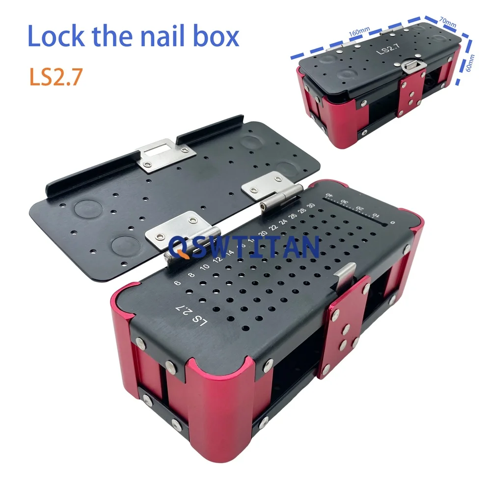 Caja de tornillos ortopédicos para instrumentos quirúrgicos veterinarios, contenedor de tornillos de bloqueo, caja de esterilización 3.5/2.7mm