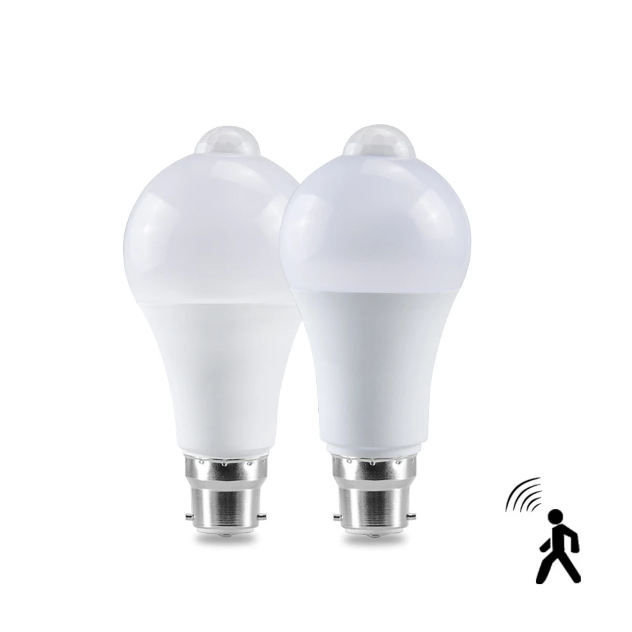 B22 12W 15W 18W 20W bombilla LED Sensor de movimiento Blub luz Led 85-265V lámpara LED PIR Sensor luz Auto luz de estacionamiento para el hogar