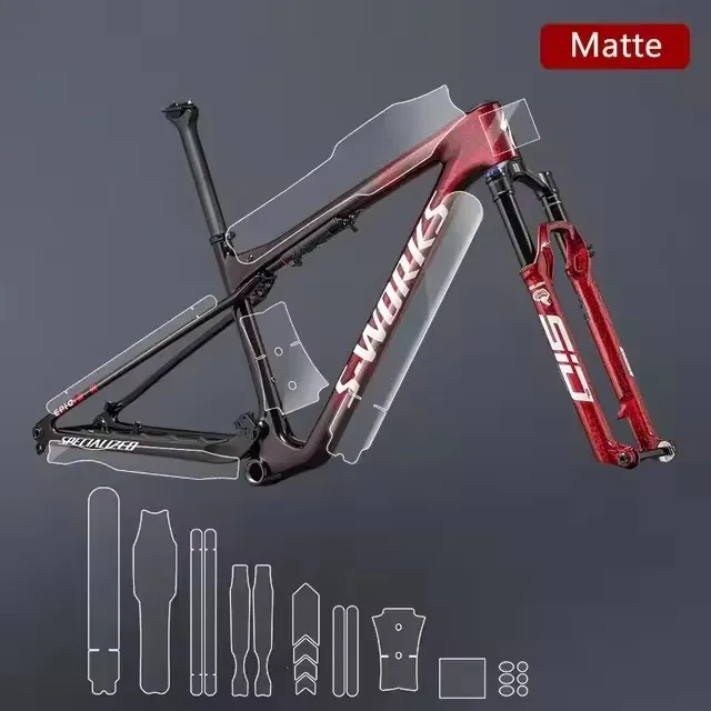 Adhesivo para Cuadro de Bicicleta de Carretera, Protector Transparente Resistente a Arañazos, Adhesivo para Bicicleta, Protector MTB, Película Protectora Universal Recortada Específica de TPU