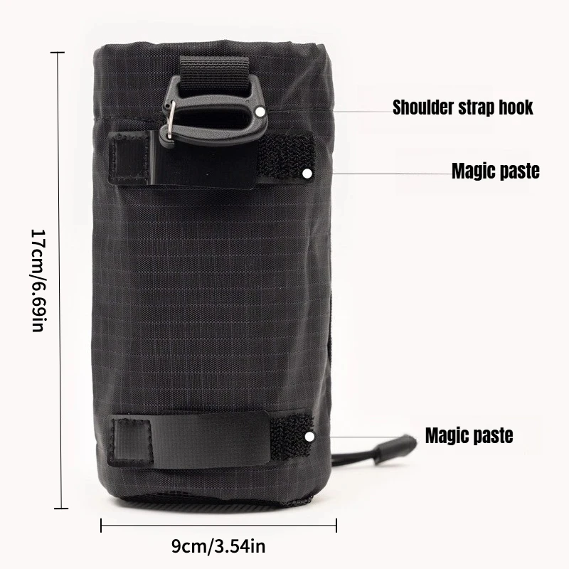 Mochila con correa para el hombro, soporte para botella de agua, bolsa de malla con cordón para senderismo, Camping y viajes