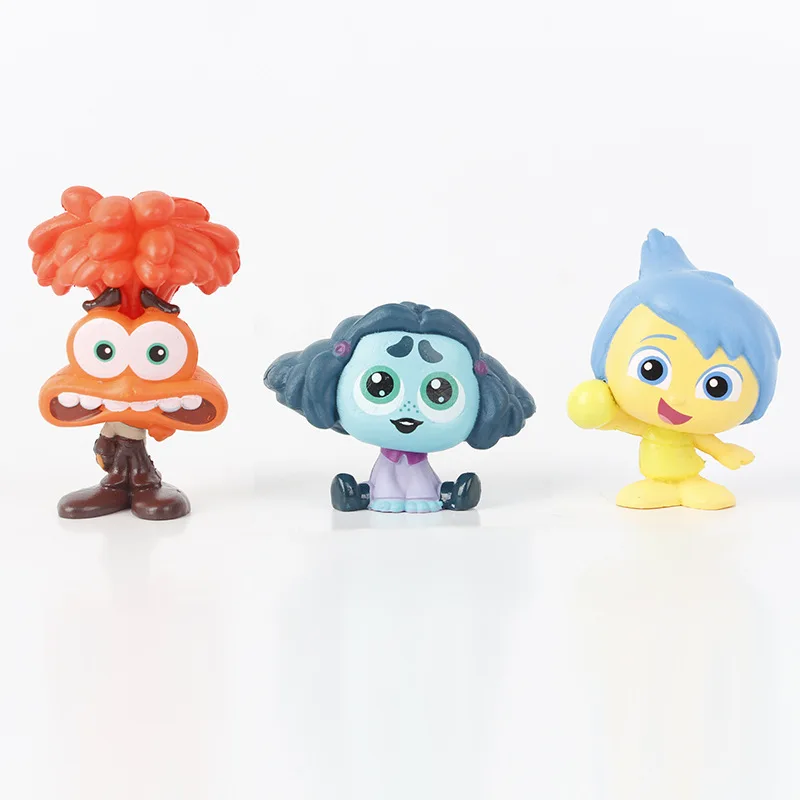 9 Uds Mini Inside Out 2 figura de acción juguete película de dibujos animados alegría ansiedad ira tristeza desgusto miedo modelo muñeca figuritas regalo para niños